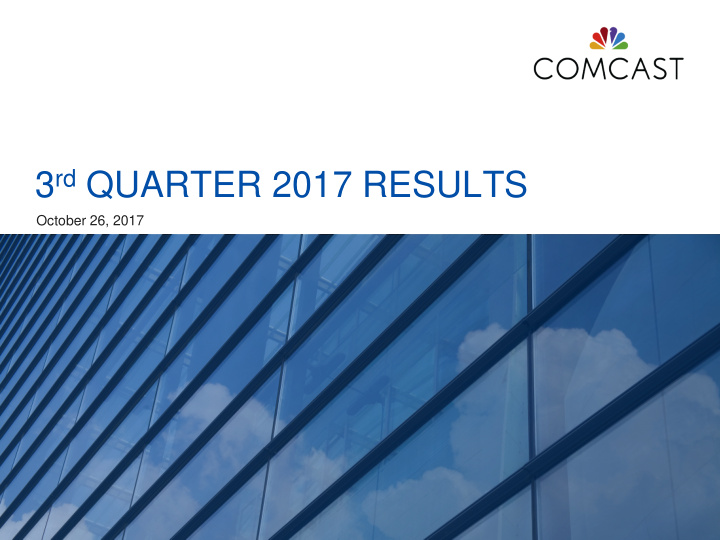 3 rd quarter 2017 results