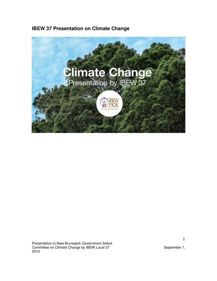 ibew 37 presentation on climate change