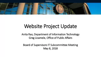 Website Project Update  Anit  ita Rao,  , Department of  f In  Inform  rmatio  ion Technolo  logy