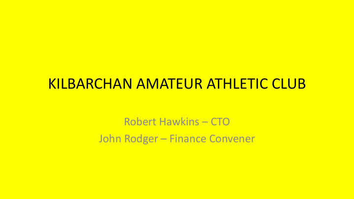 kilbarchan amateur athletic club