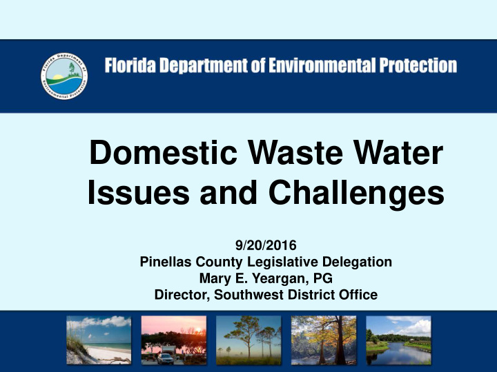 domestic waste water issues and challenges