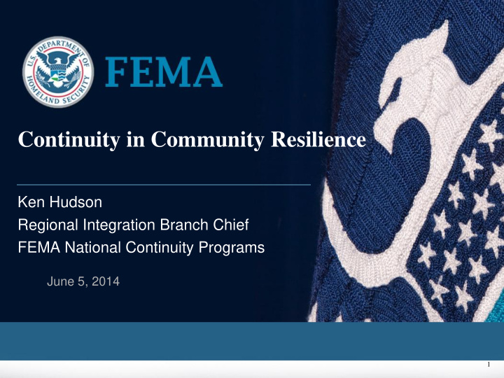 continuity in community resilience