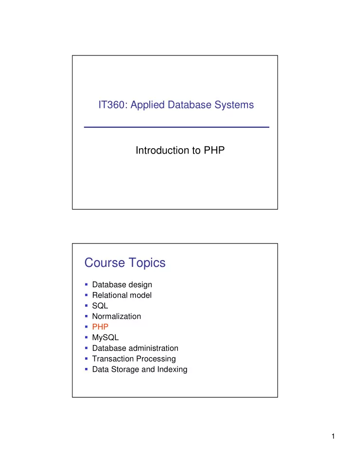 course topics