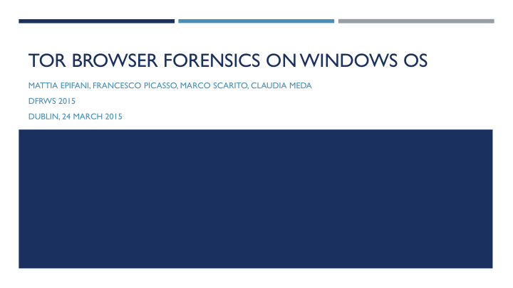 tor browser forensics on windows os