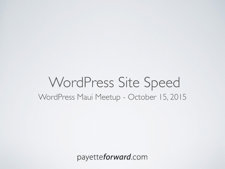 wordpress site speed