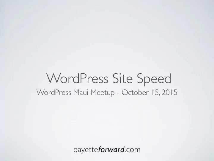 wordpress site speed