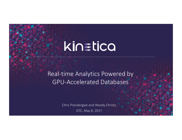 real time analytics powered by gpu accelerated databases
