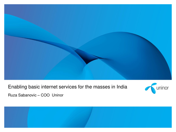 enabling basic internet services for the masses in india