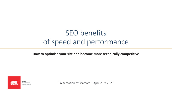 seo benefits of speed and performance