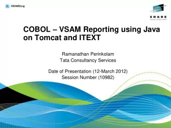 on Tomcat and ITEXT  Ramanathan Perinkolam  Tata Consultancy Services  Date of Presentation