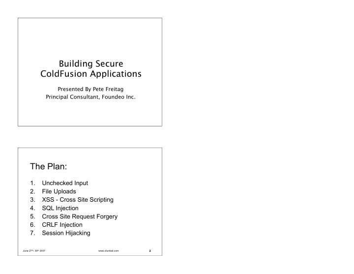 building secure coldfusion applications