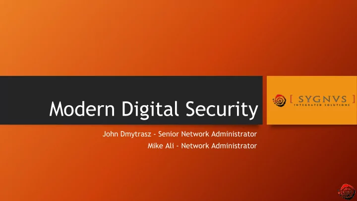 modern digital security