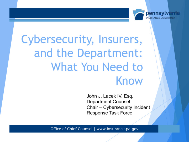 cybersecurity insurers and the department what you need