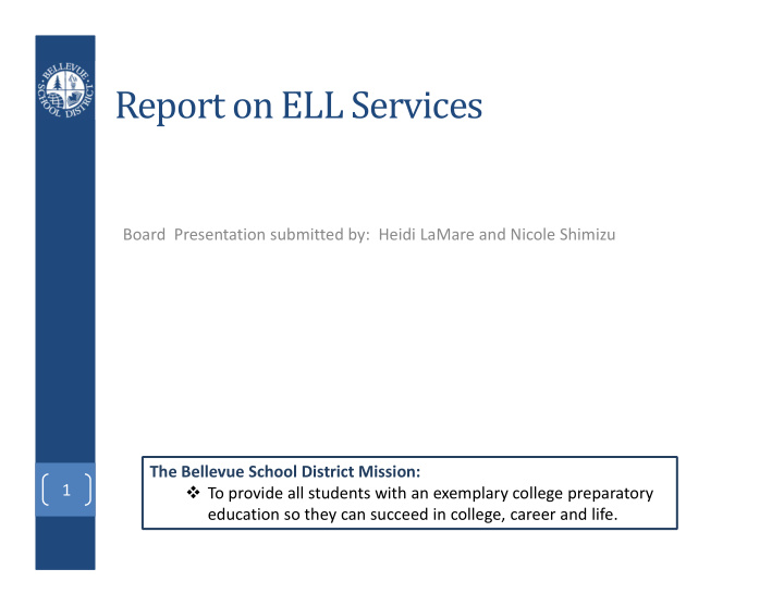report on ell services