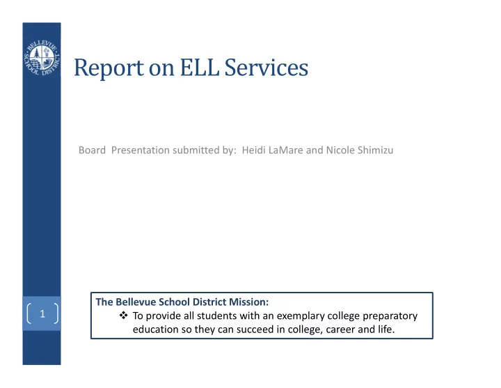 report on ell services