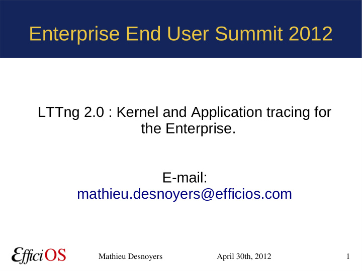 enterprise end user summit 2012