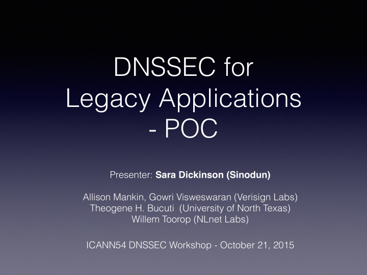 dnssec for legacy applications poc