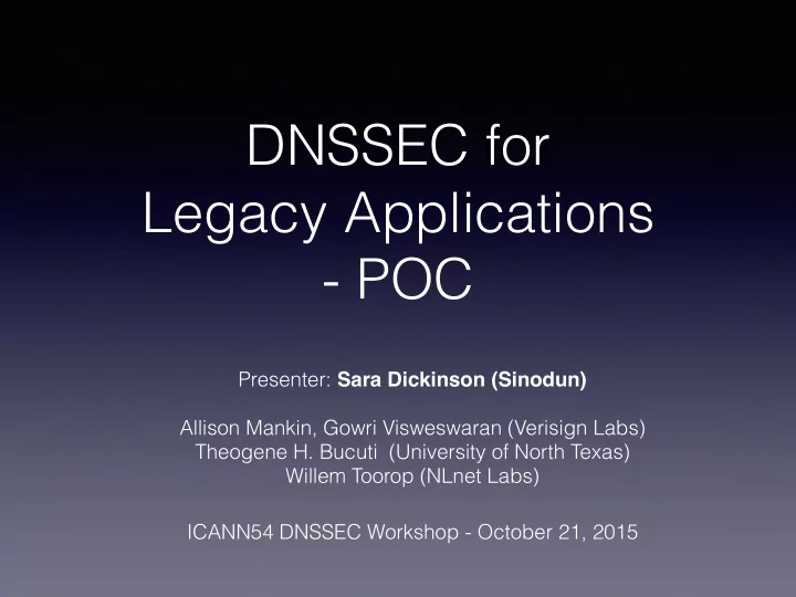 dnssec for legacy applications poc