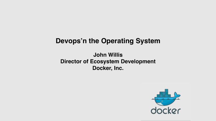 devops n the operating system