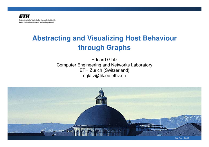 abstracting and visualizing host behaviour abstracting
