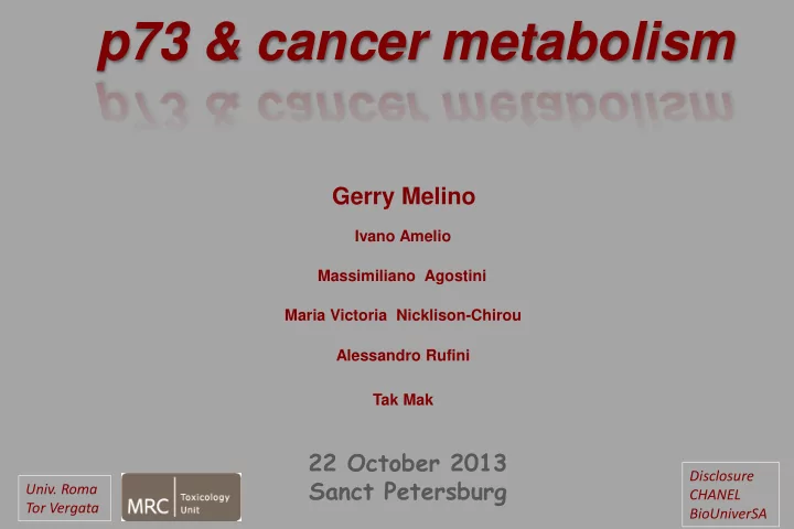 p73 amp cancer metabolism