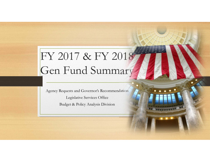 fy 2017 fy 2018 gen fund summary