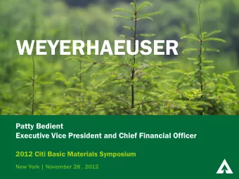 WEYERHAEUSER  Patty Bedient  Executive Vice President and Chief Financial Officer  2012 Citi Basic