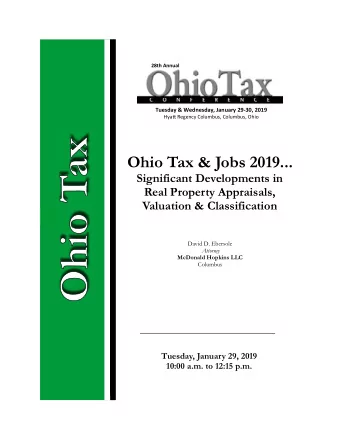 28th Annual  Tuesday &amp; Wednesday, January 2930, 2019  Hya Regency Columbus, Columbus,