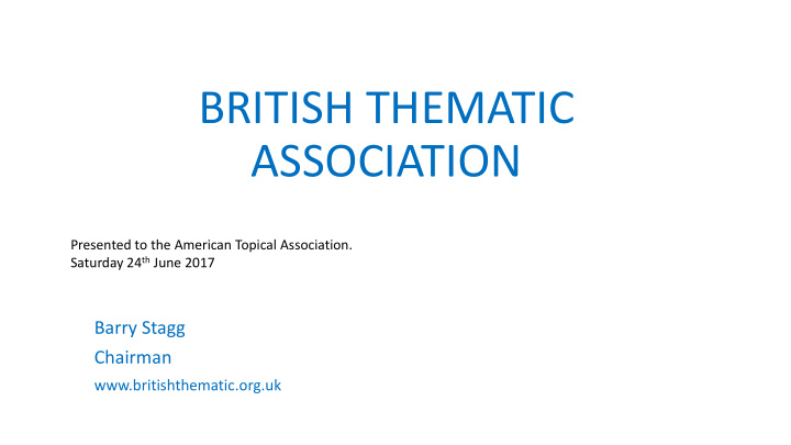 british thematic association