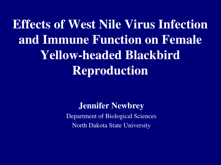 effects of west nile virus infection and immune function