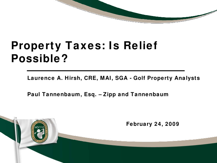 property taxes is relief possible