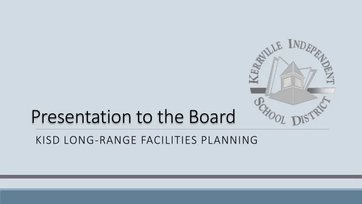 presentation to the board