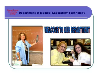 Department of  Department of Medical Laboratory Technology  Medical Laboratory Technology