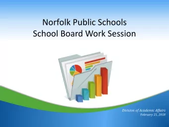 Norfolk Public Schools  School Board Work Session  Division of Academic Affairs  February 21, 2018