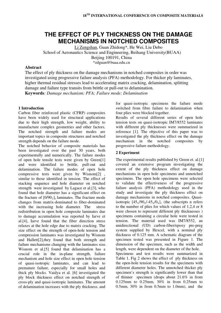 the effect of ply thickness on the damage mechanisms in