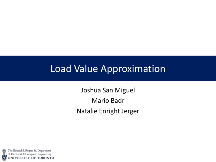 load value approximation
