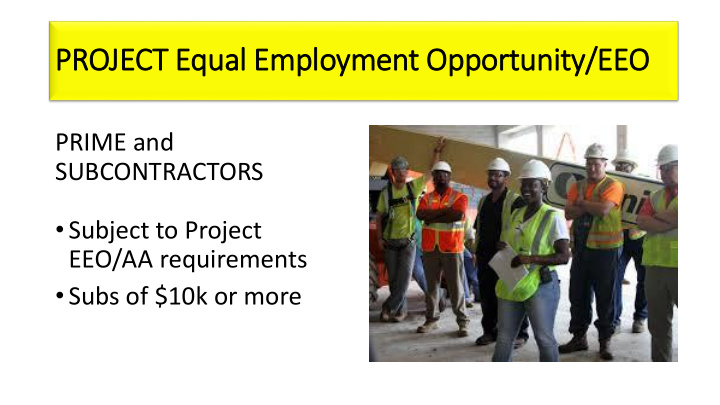 project equal employment opportunity eeo