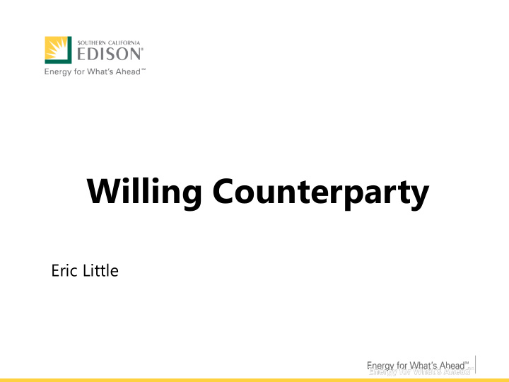 willing counterparty