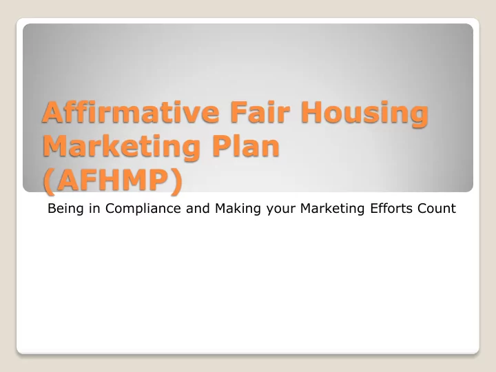 affirmative fair housing