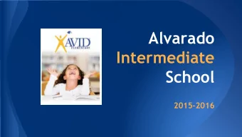 Alvarado  Intermediate  School  2015-2016  What Is AVID Elementary?  AVID Trained Staff  9