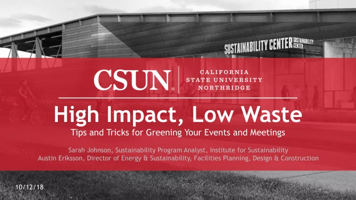 high impact low waste
