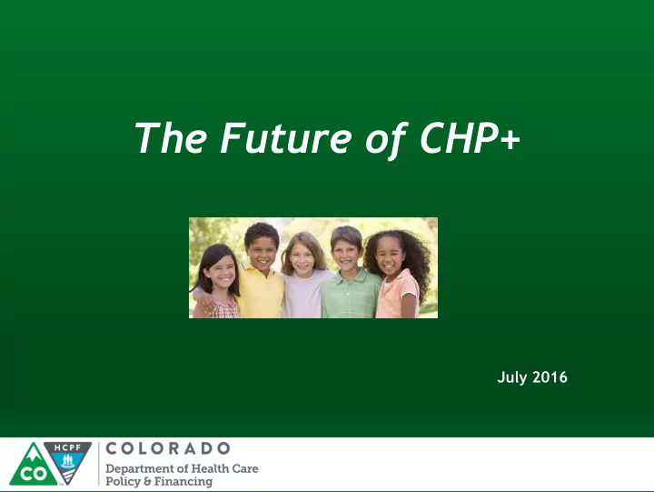 the future of chp
