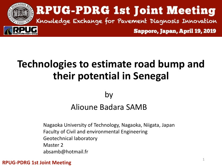 technologies to estimate road bump and their potential in