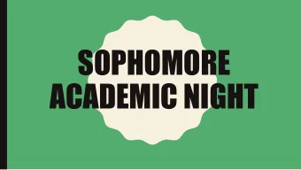 SOPHOMORE  ACADEMIC NIGHT  SOPHOMORE PRESENTATION  Counselor Caseloads  Bethany Salter A-G