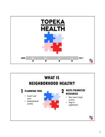 1  2  HELPS PRIORITIZE  PLANNING TOOL  RESOURCES  Overall need    Shows where to target