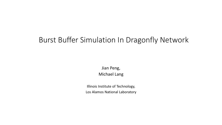 burst buffer simulation in dragonfly network