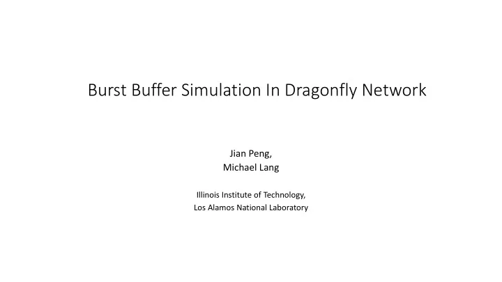 burst buffer simulation in dragonfly network