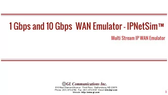 1 Gbps and 10 Gbps  WAN Emulator  IPNetSim  Multi Stream IP WAN Emulator  818 West Diamond