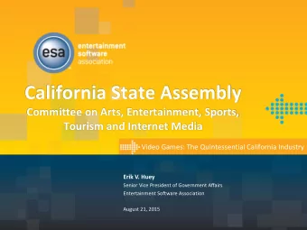 California State Assembly  Committee on Arts, Entertainment, Sports, Tourism and Internet Media
