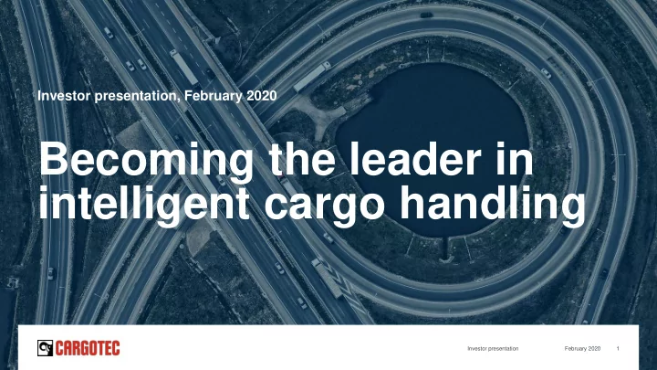 intelligent cargo handling